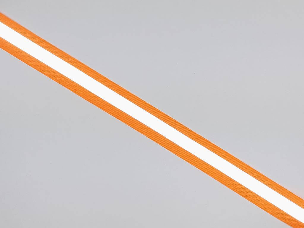 Reflektorband zum Aufnähen - 25 mm breit - neon orange - Stoffe für N, 1,50  €