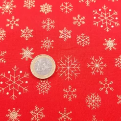 Weihnachten Baumwollstoff Schneeflocke Euro Größenvergleich