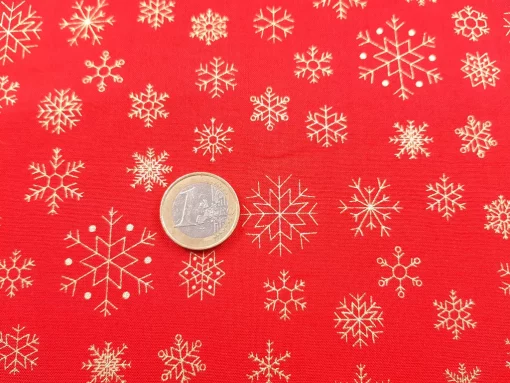Weihnachten Baumwollstoff Schneeflocke Euro Größenvergleich