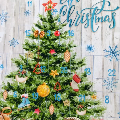 Stoffpanel Adventskalender mit Tannenbaum - Nostalgisches Weihnachtsbaum Design zum Nähen – Bild 3