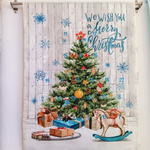 Stoffpanel Adventkalender mit Tannenbaum zum Selbsrnähen, Nähbeispiel